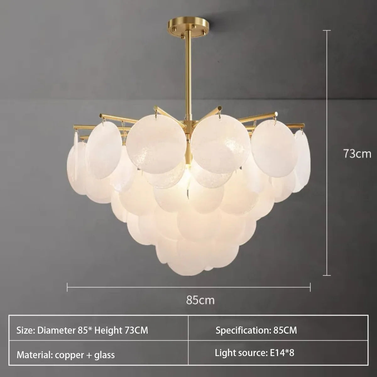 Victoria glass chandelier 80cm