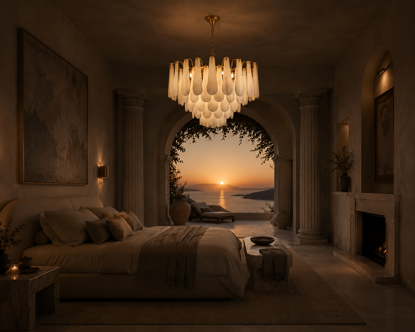Flora Alabaster Chandelier