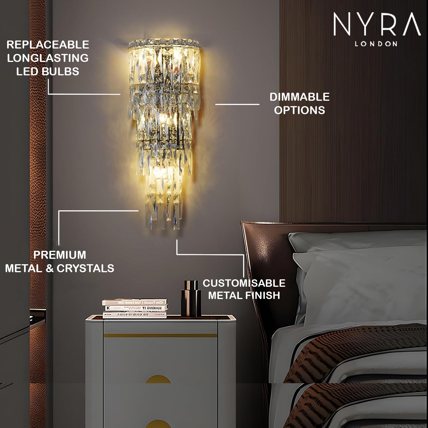 Crystal Rainfall Wall Lamp