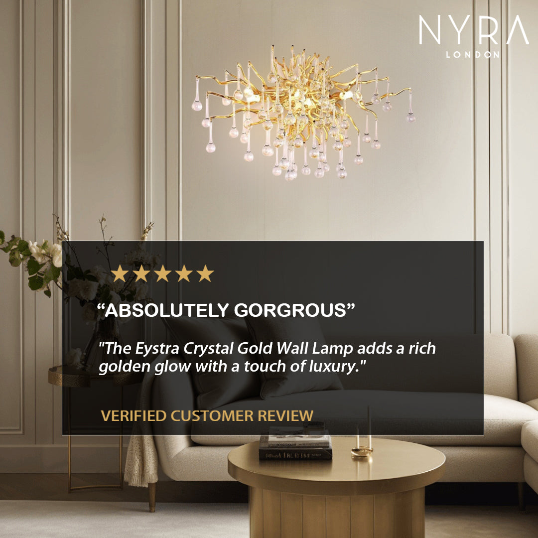 Eystra Crystal Gold Wall Lamp