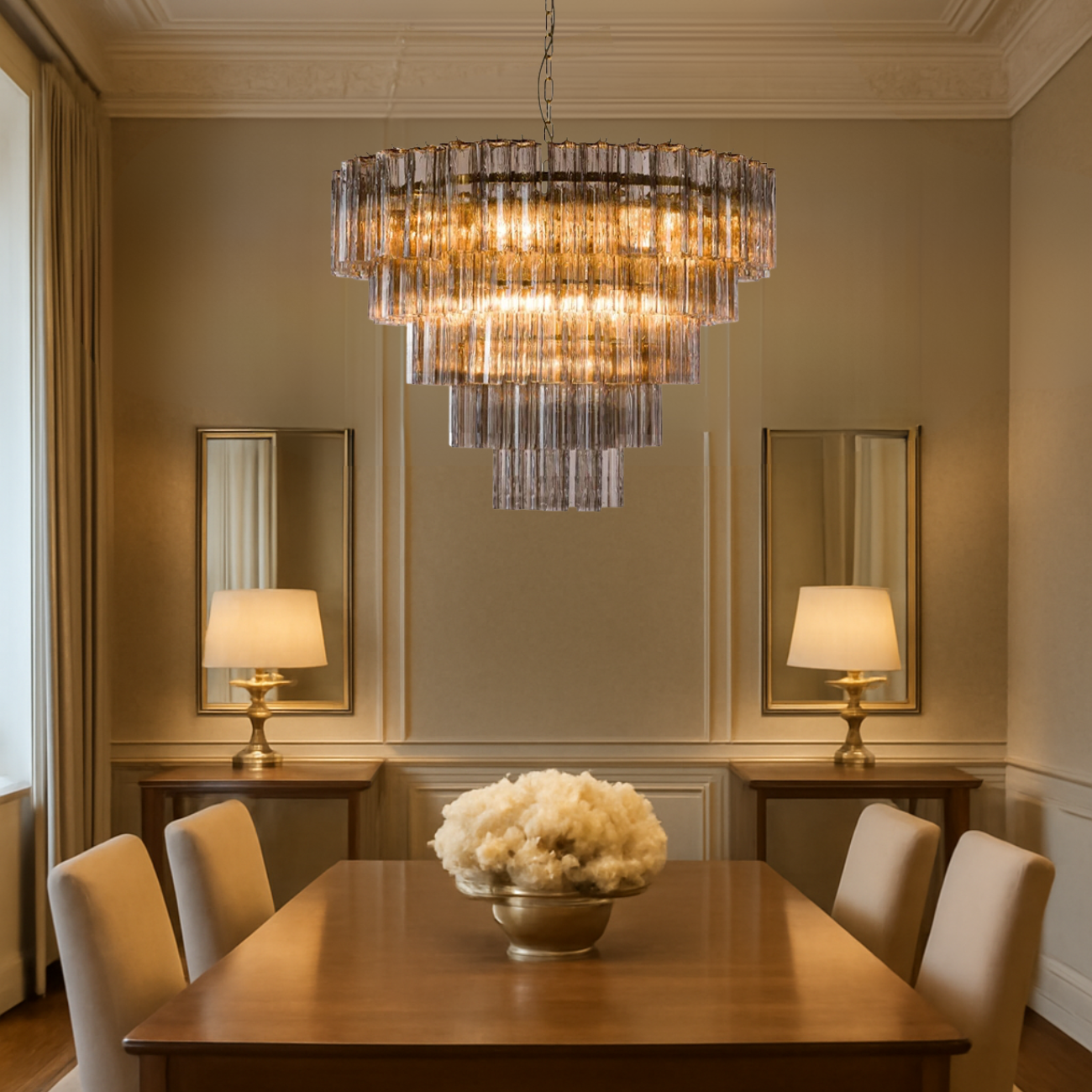 Kosta Smoke Glass Chandelier