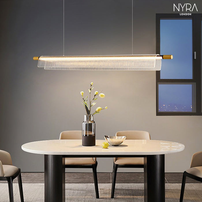 Flareo Acrylic Linear Iron Strip Pendant