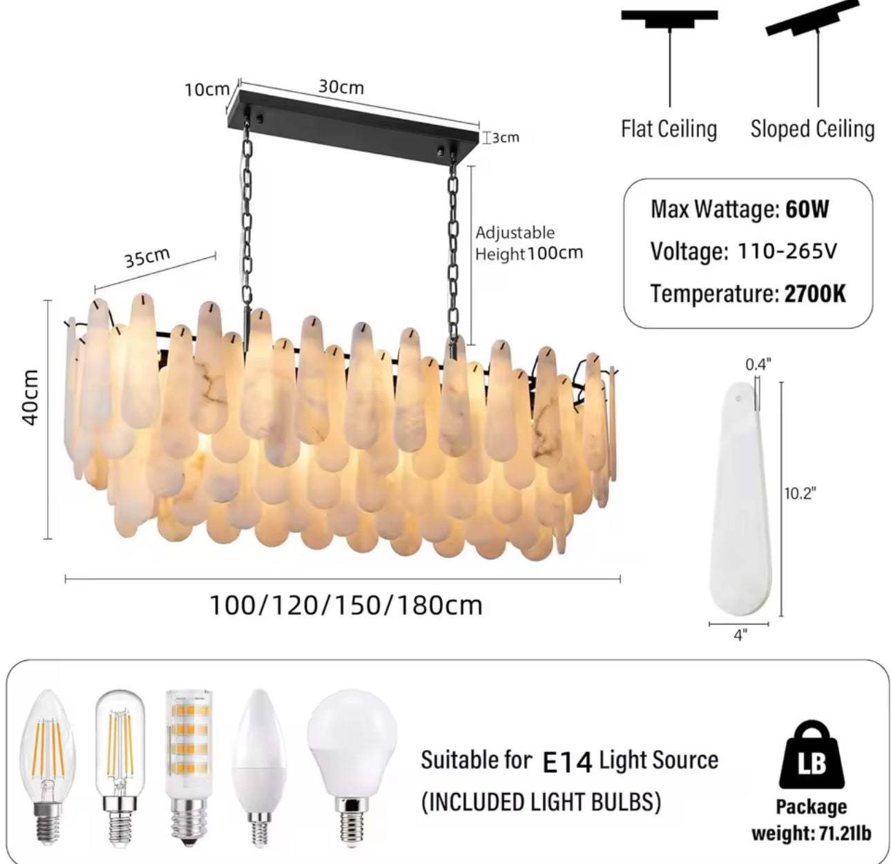 Flora Alabaster Chandelier