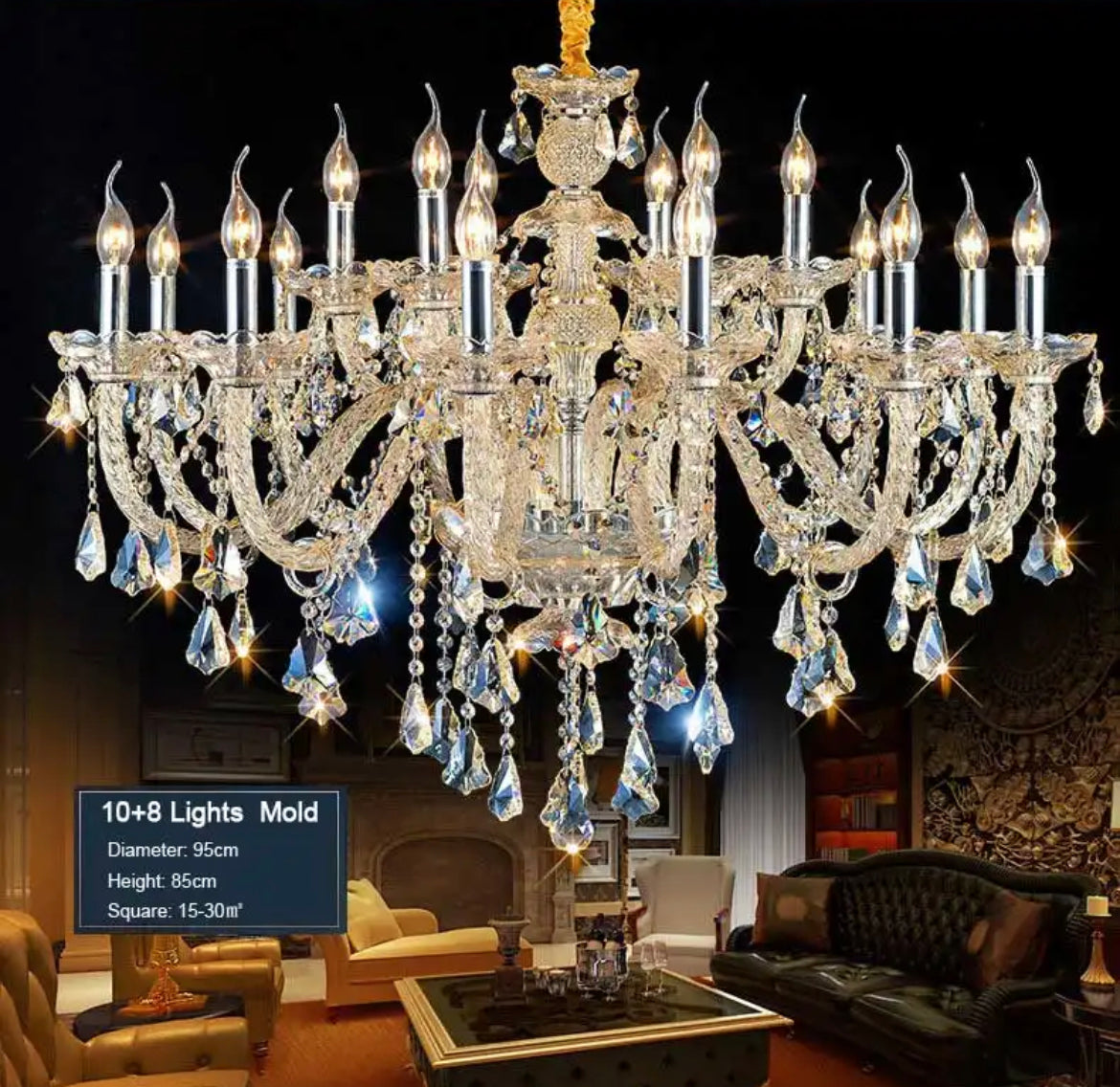 NYRA Italian K9 Candlestick Chandelier