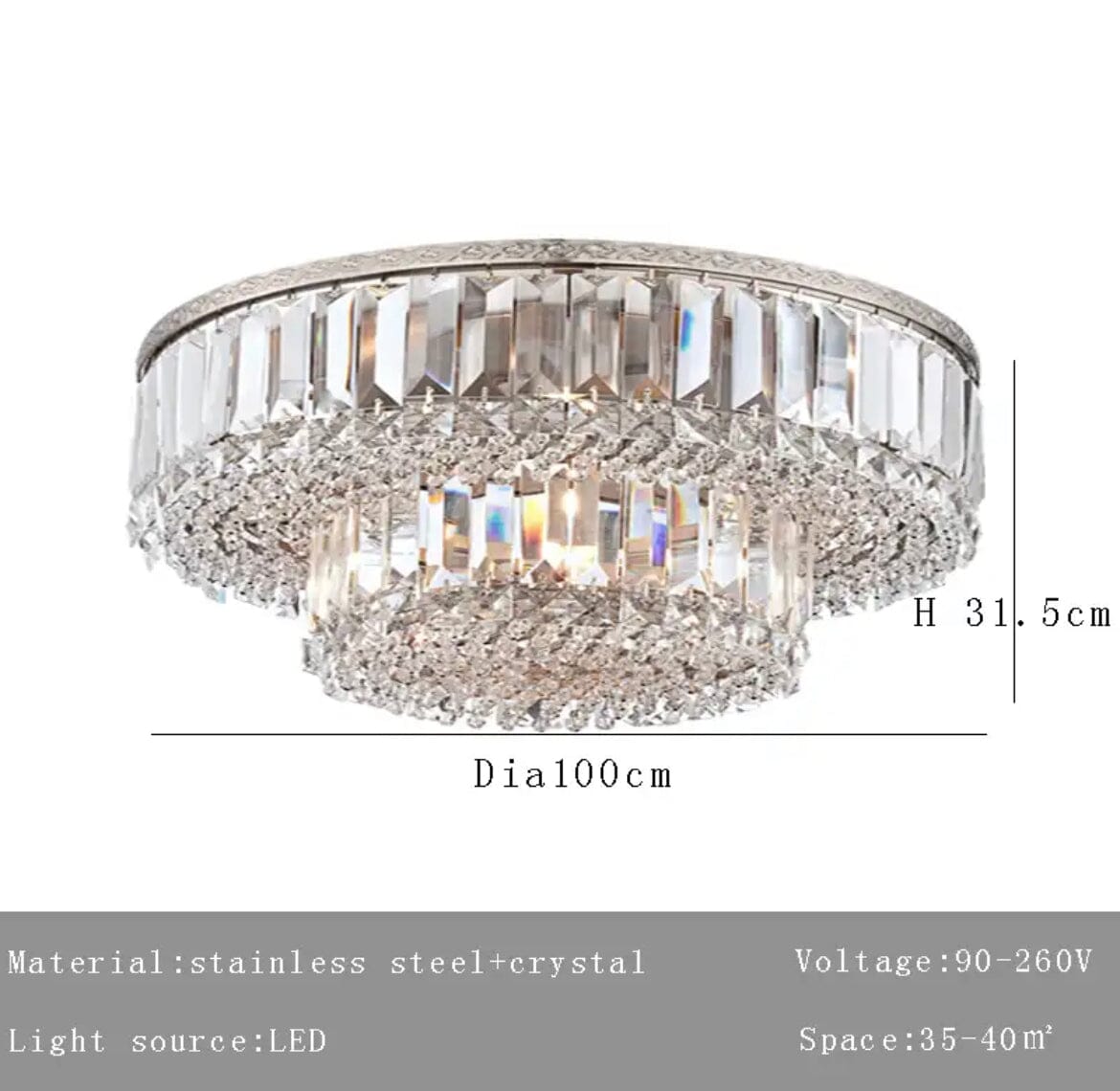 Rosalina Chrome Crystal Chandelier