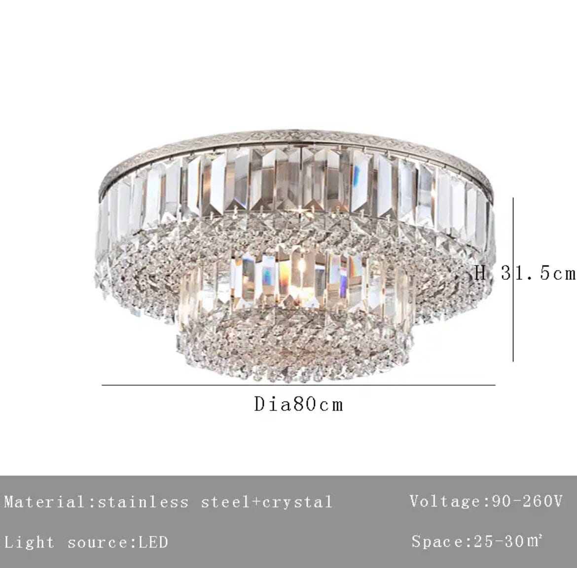Rosalina Chrome Crystal Chandelier