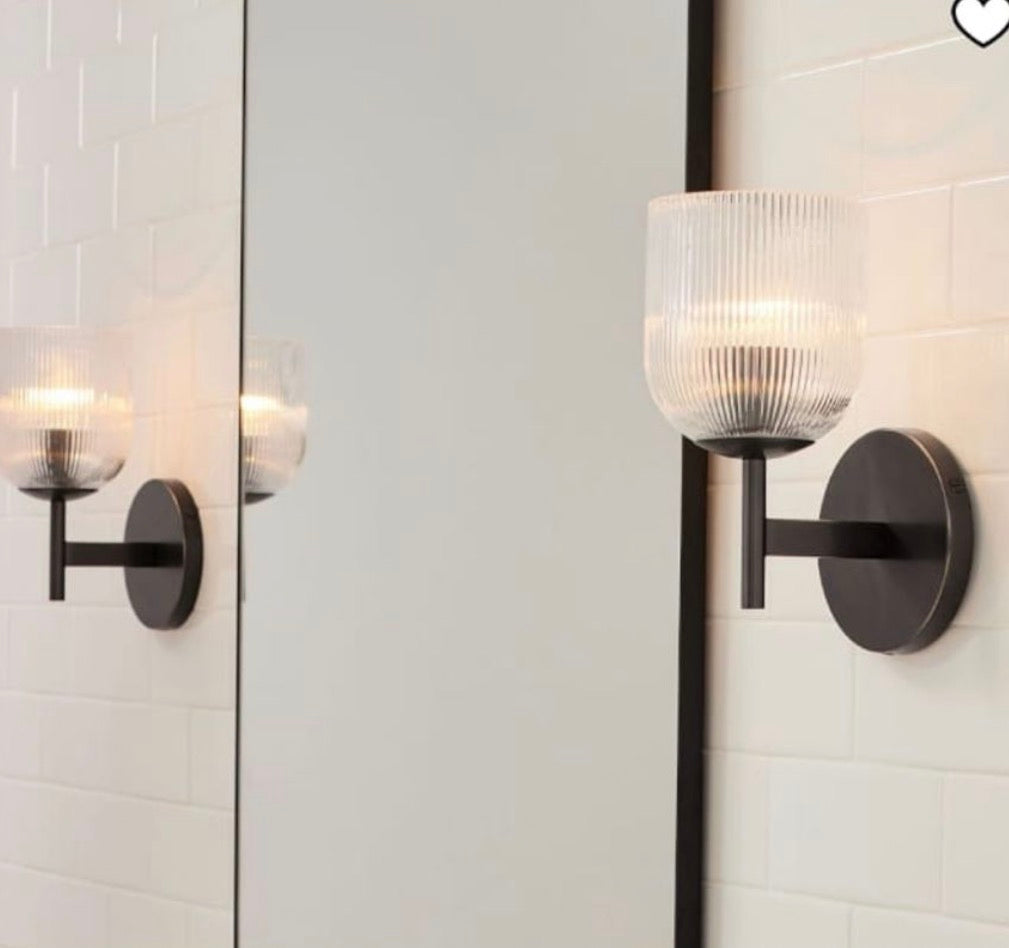 Bespoke Glass Wall Light- Two Units, A120 Bulb