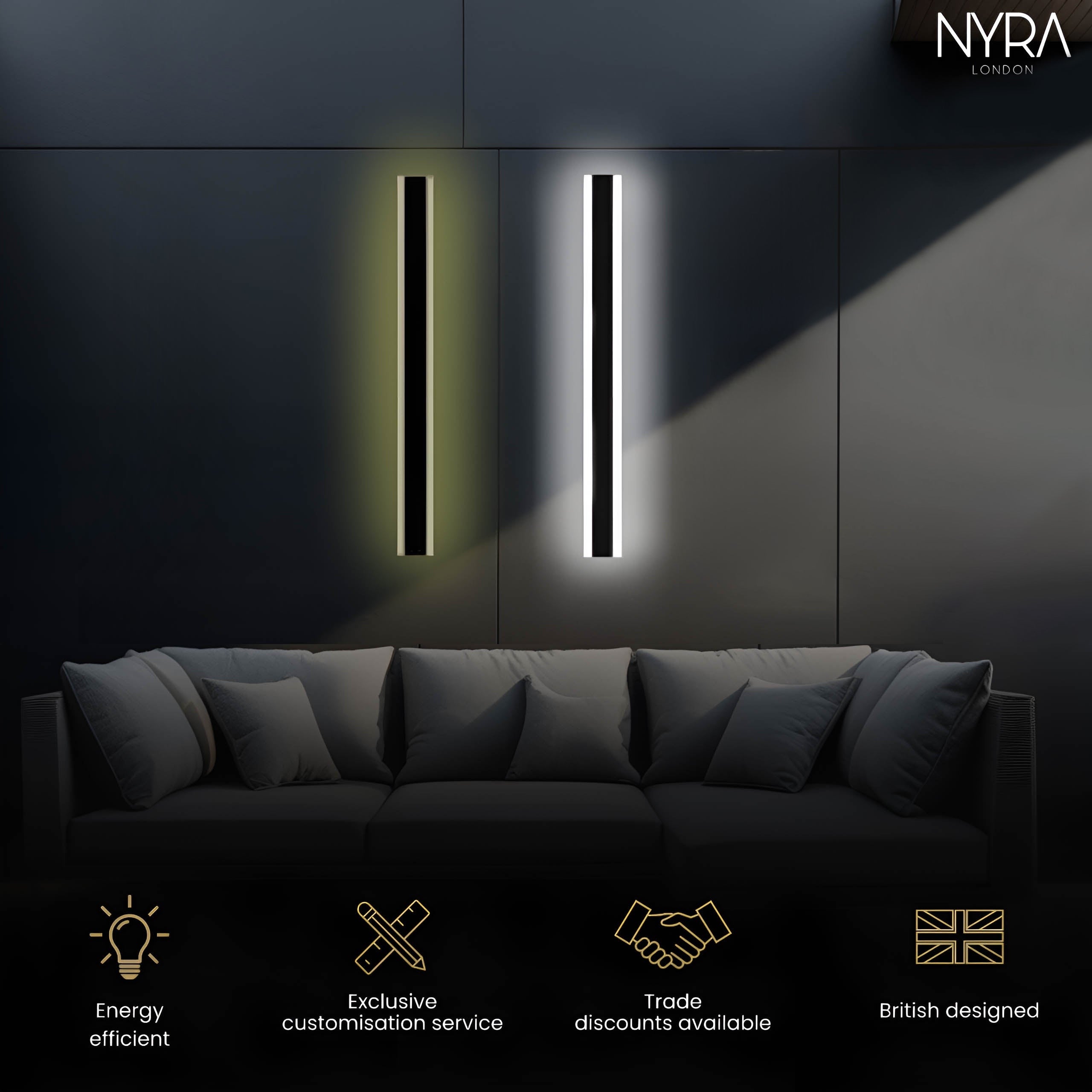 Chelsea Outdoor Long Strip Wall Lamp