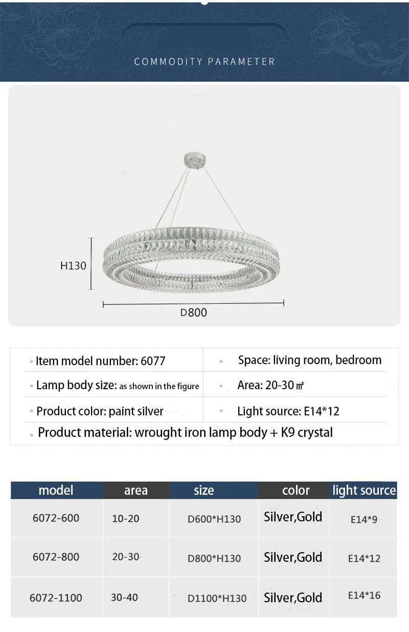 Phoebe Chrome Ring Chandelier