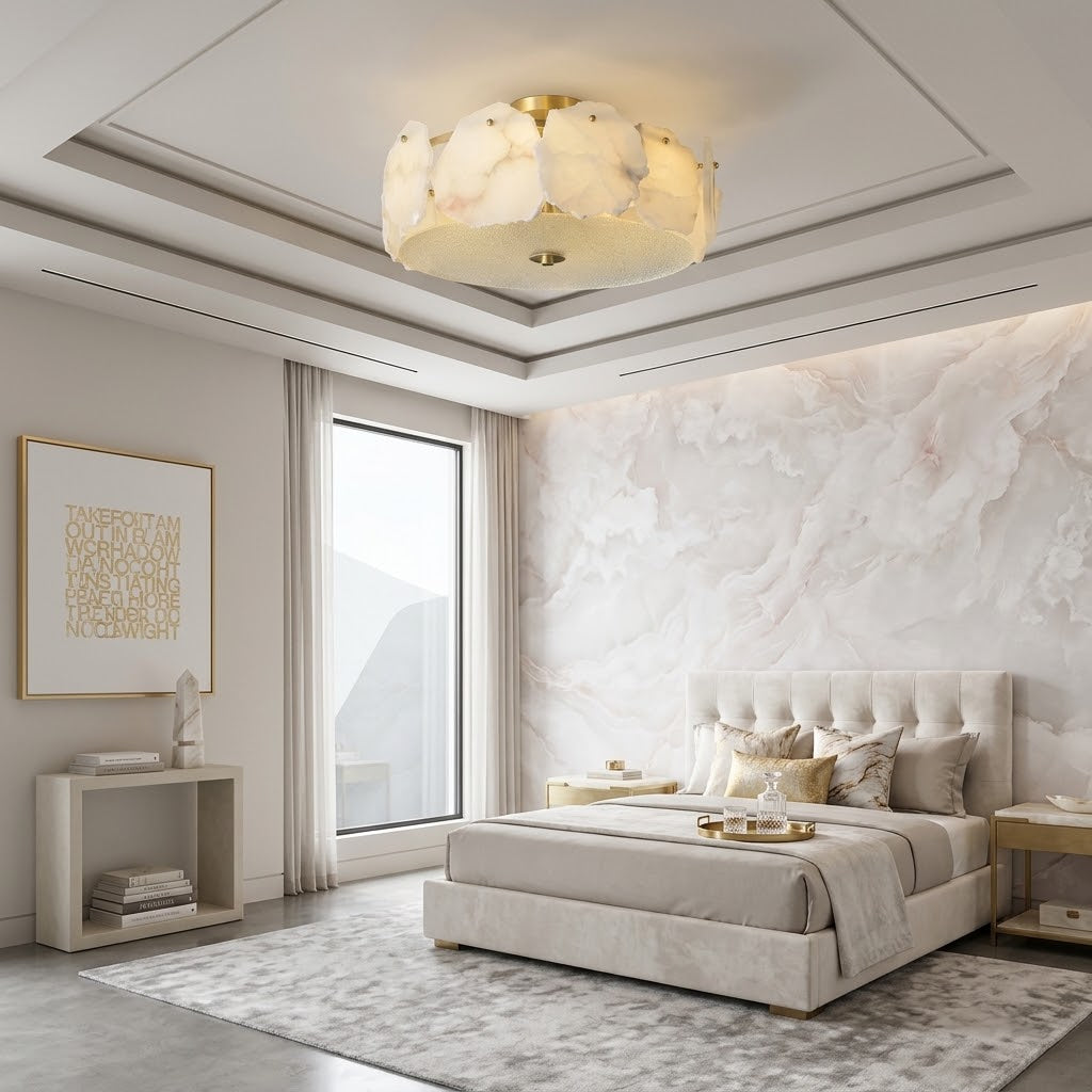 Kira Round Marble Ceiling Lamp