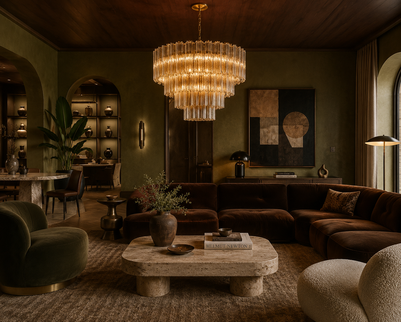 Kosta Smoke Glass Chandelier