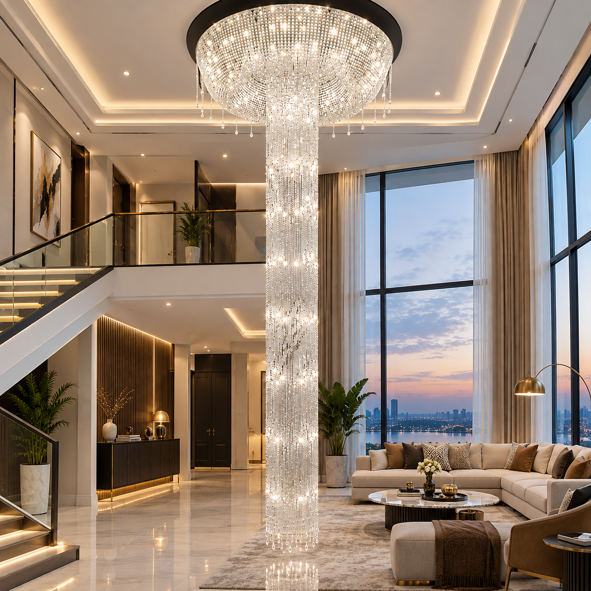 Kresta Extra Large Waterfall Crystal Chandelier
