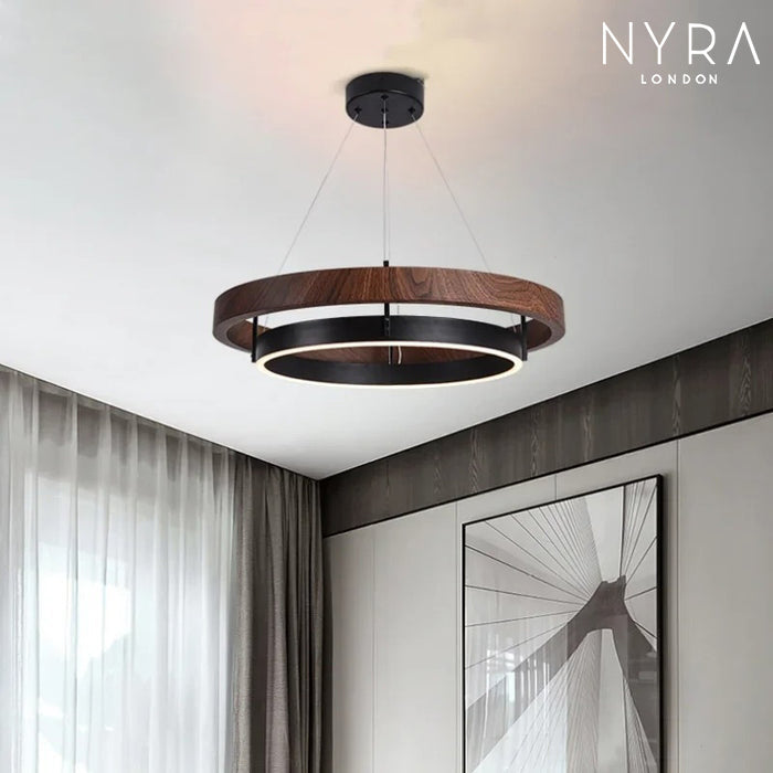 LOVO Circular Wood Grain Chandelier