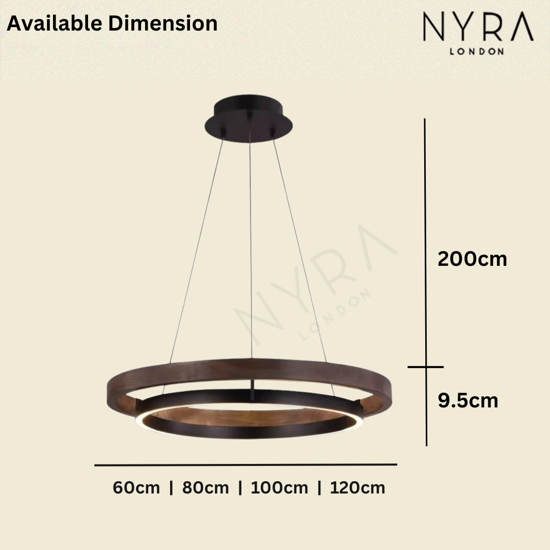 LOVO Circular Wood Grain Chandelier