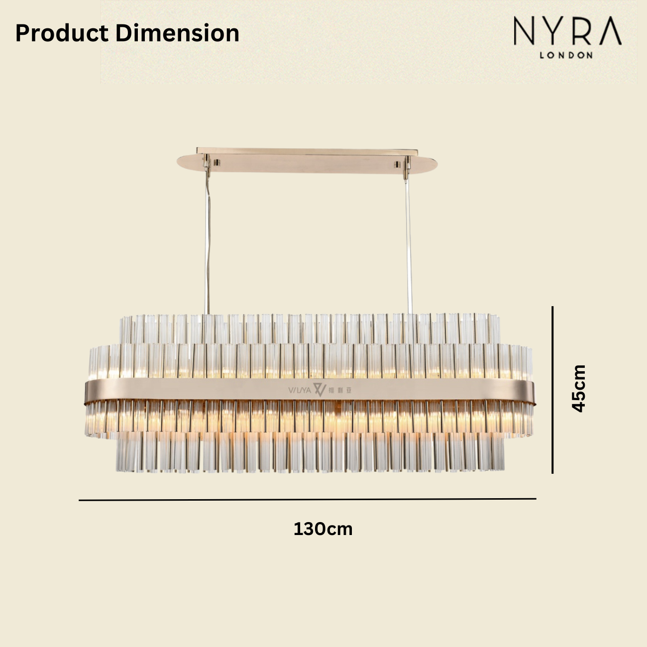 Lurano Rectangular Crystal Chandelier