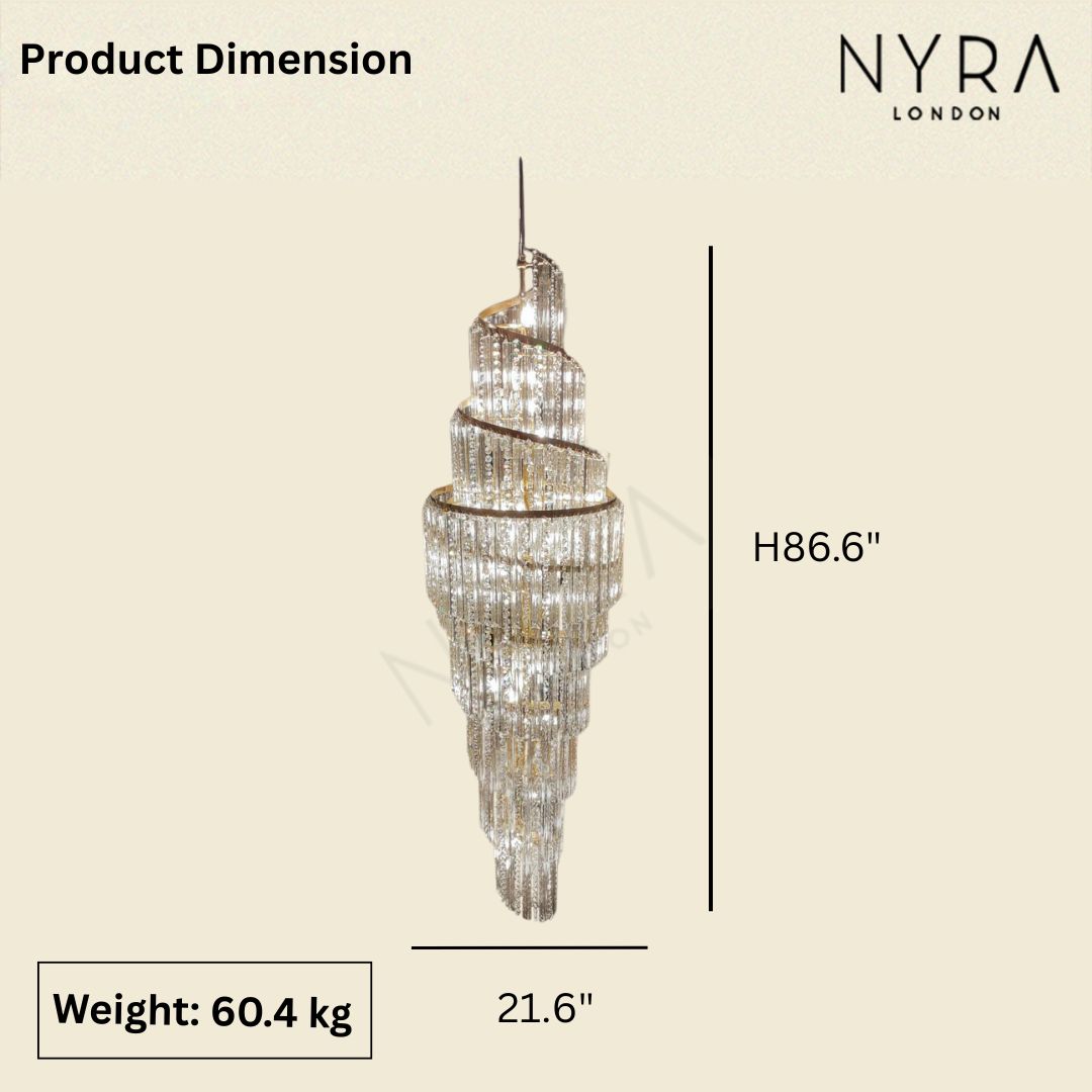Size of Luxury Spiral Crystal Chandelier