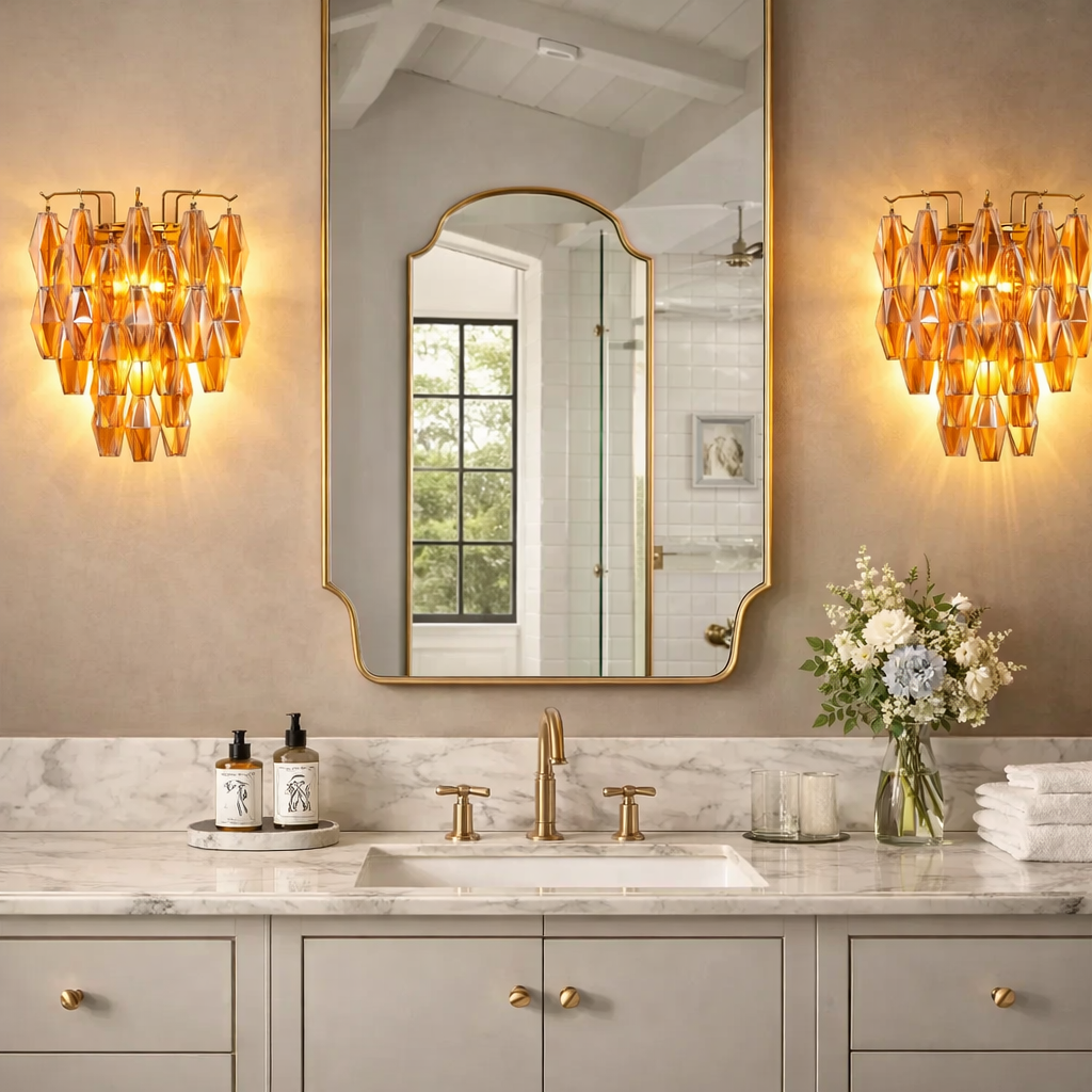 Madelyn Glass Amber Glass Wall Sconce
