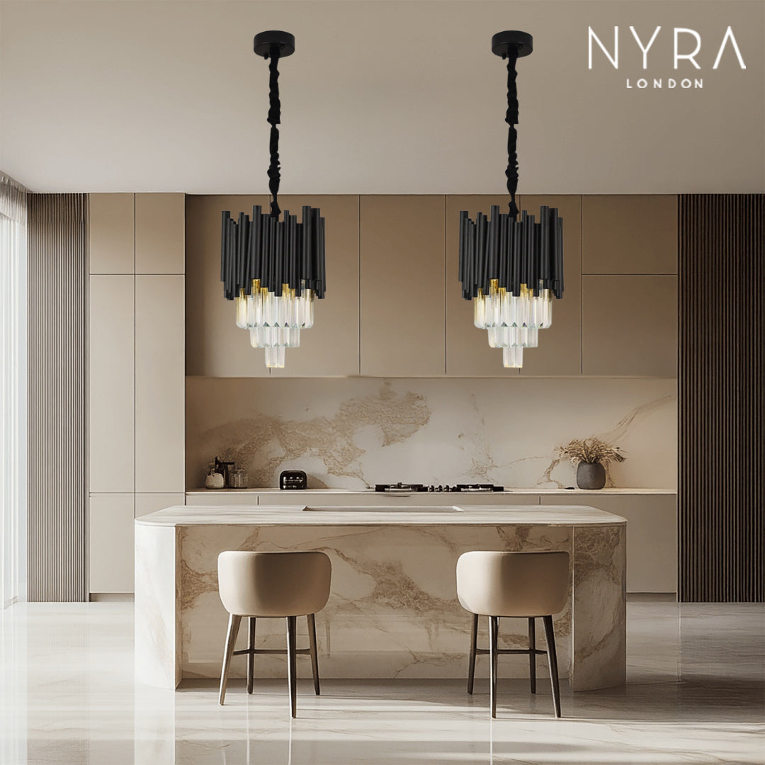 Maximus Crystal Black Pendant