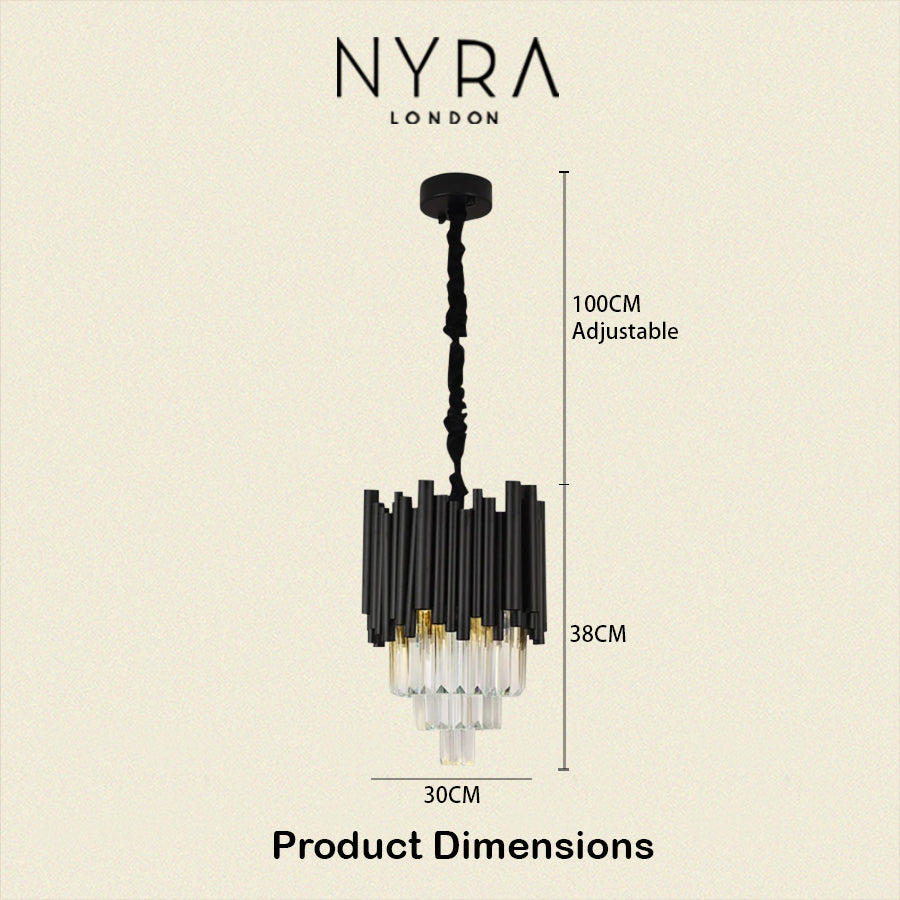Size of Maximus Crystal Black Pendant