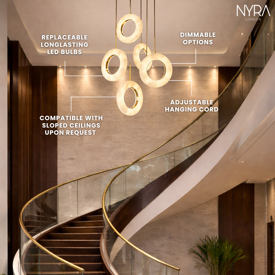 Mirela Marble Staircase Ring Chandelier