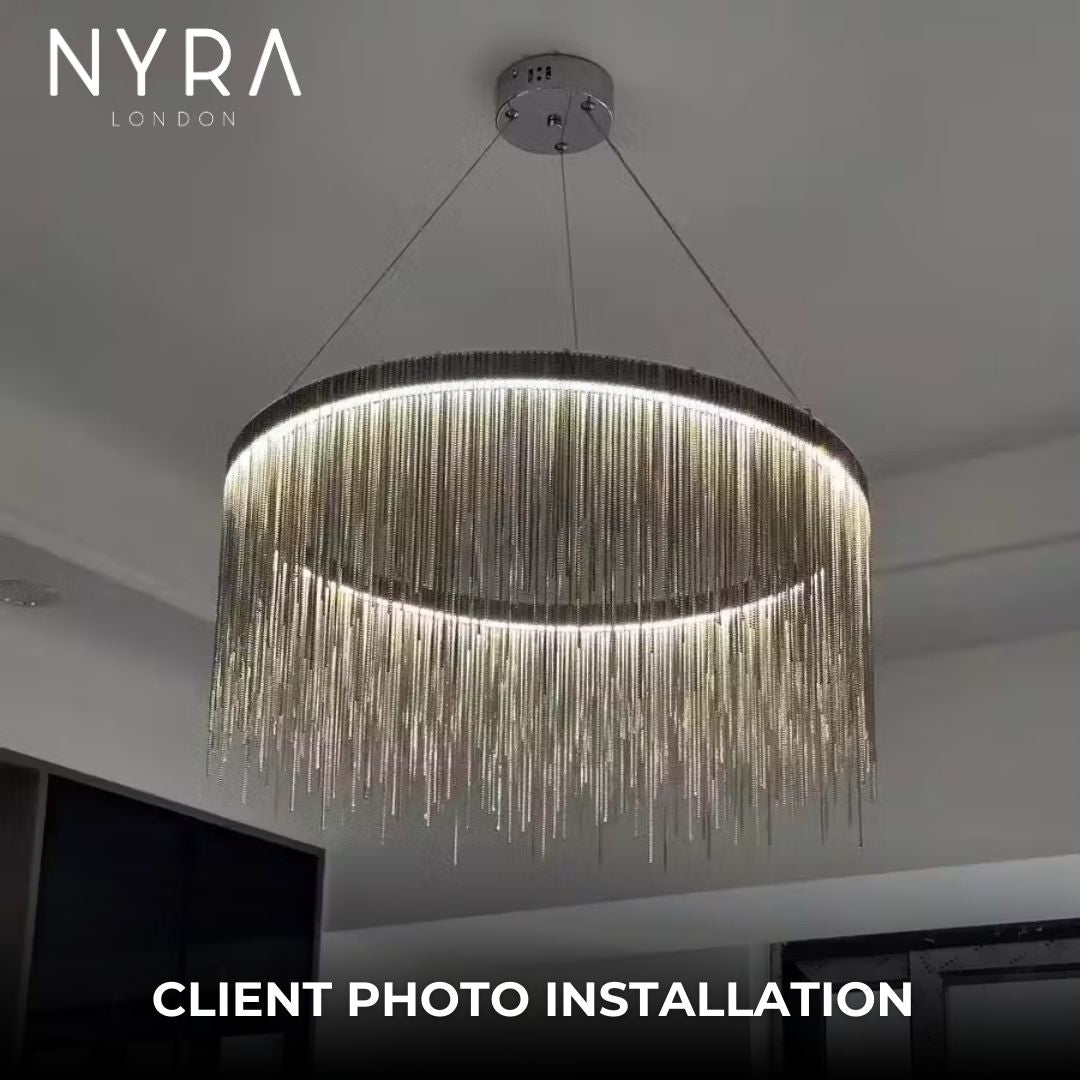 NYRA Round Tassel Chain Chandelier