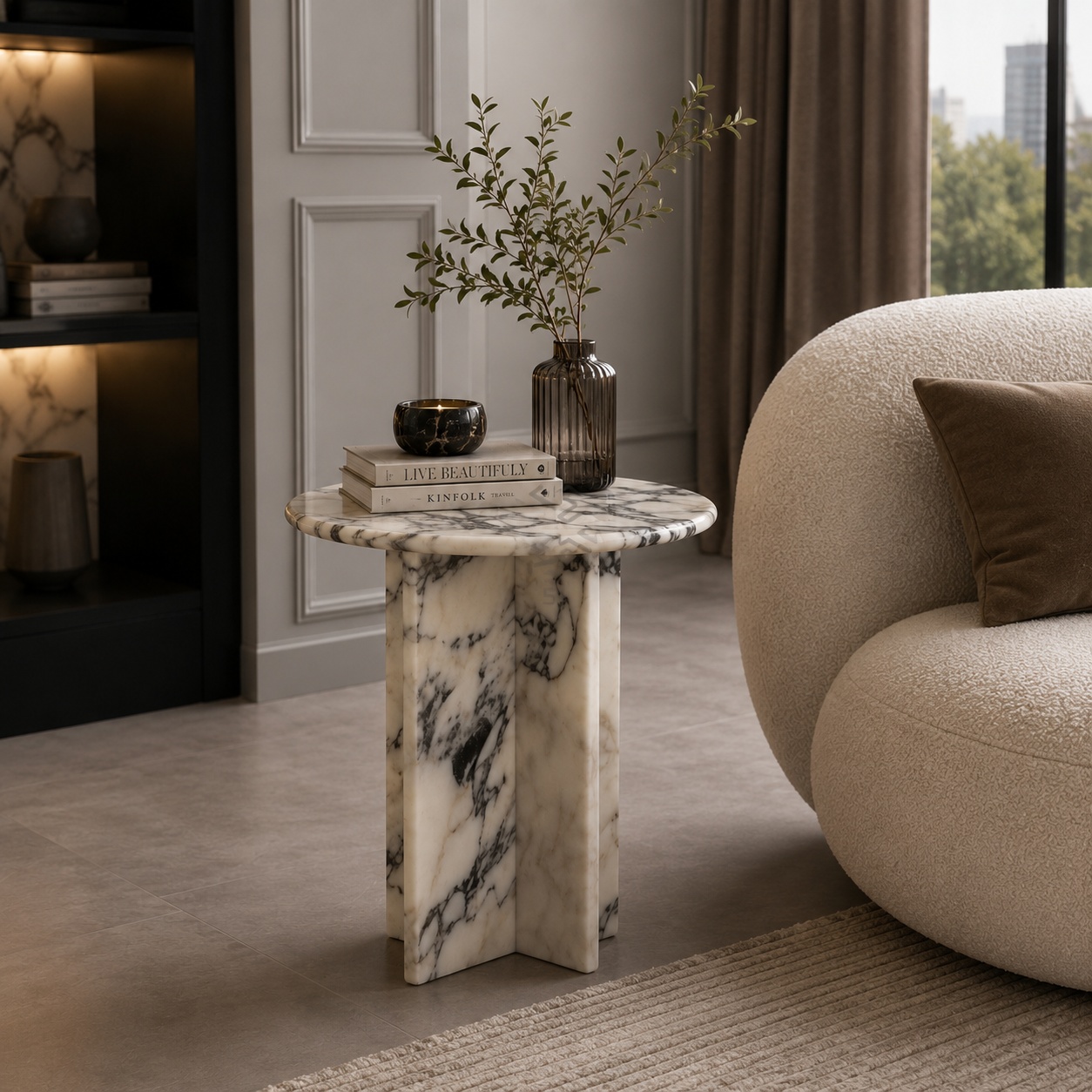 Orvena Marble Side Table