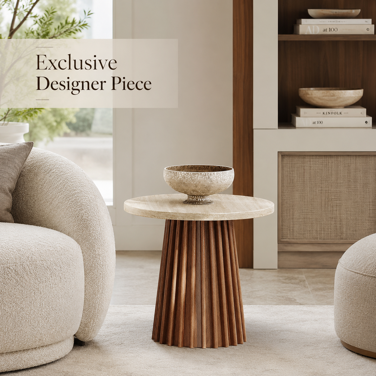 Ovela Travertine Coffee Table