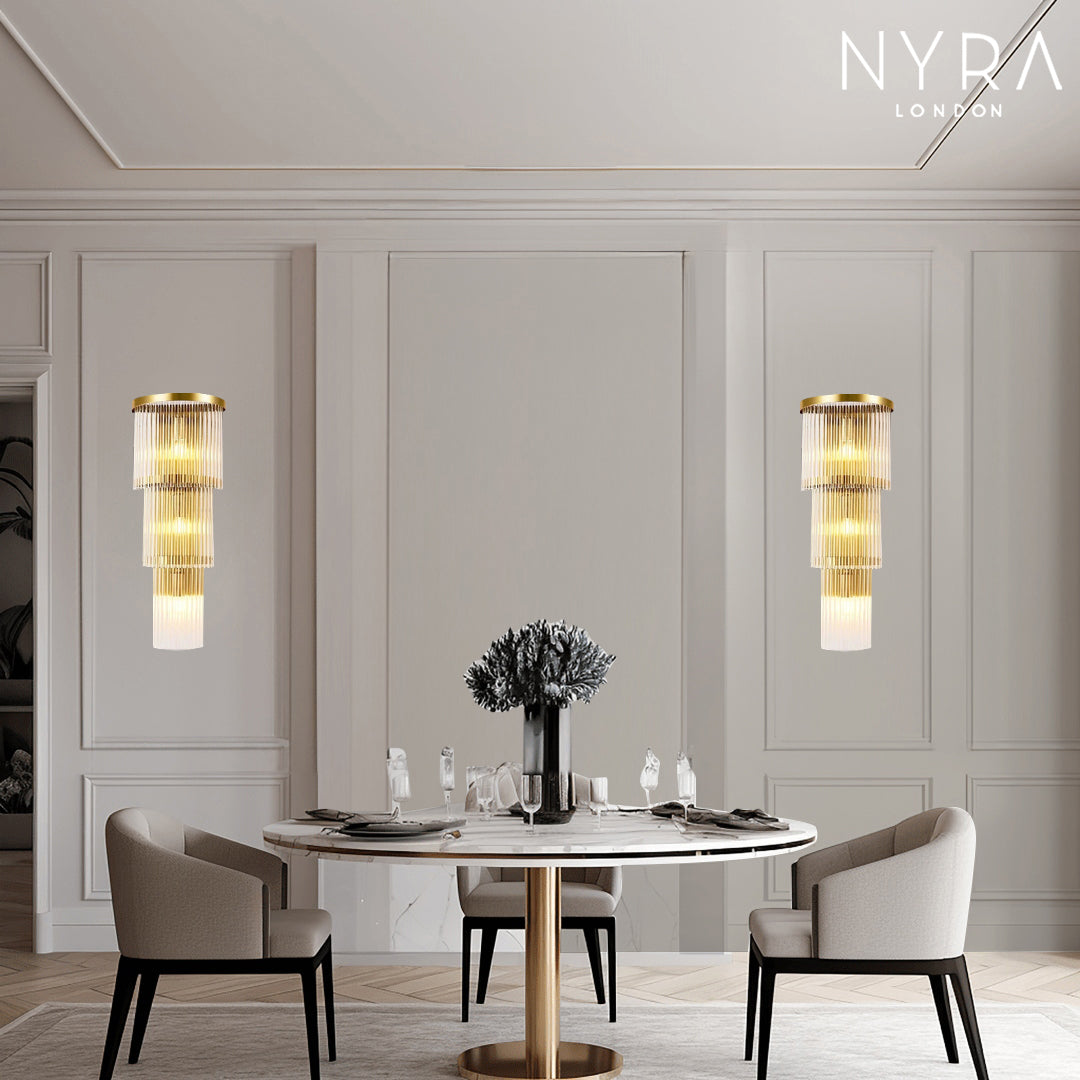 Regal Cascade Crystal Wall Lamps