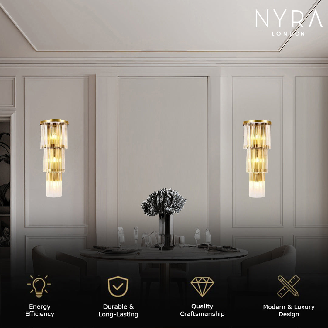 Regal Cascade Crystal Wall Lamps