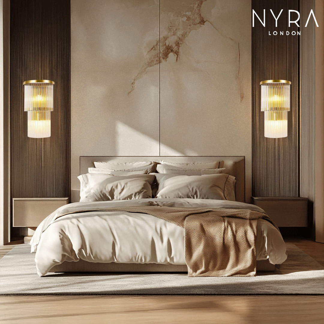 Regal Cascade Crystal Wall Lamps