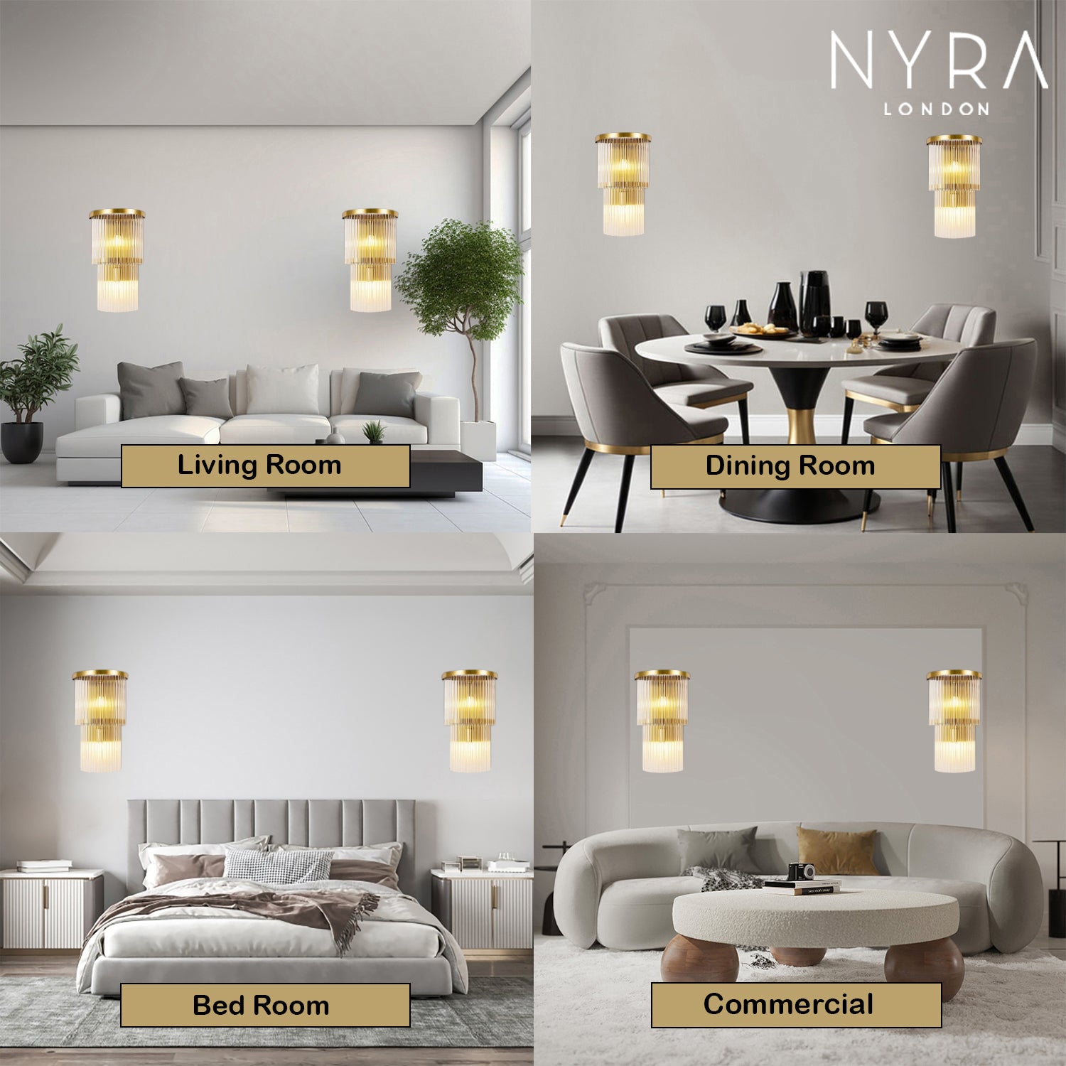 Regal Cascade Crystal Wall Lamps