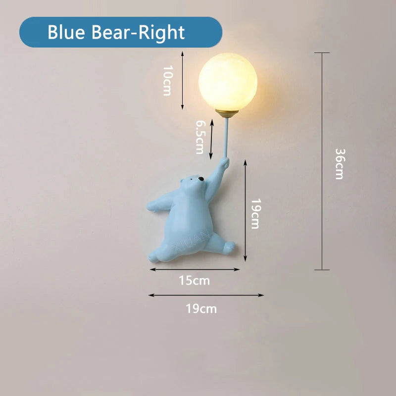 Creative LED Teddy Bear Cartoon Wall Lamp