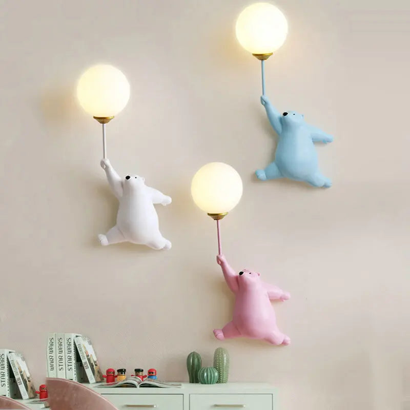 Creative LED Teddy Bear Cartoon Wall Lamp