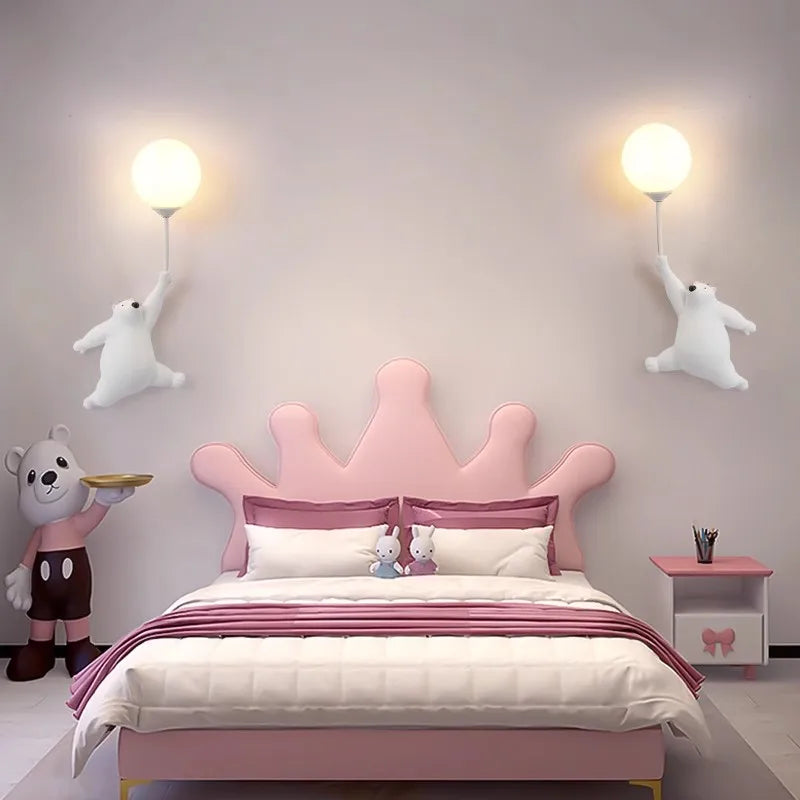Creative LED Teddy Bear Cartoon Wall Lamp