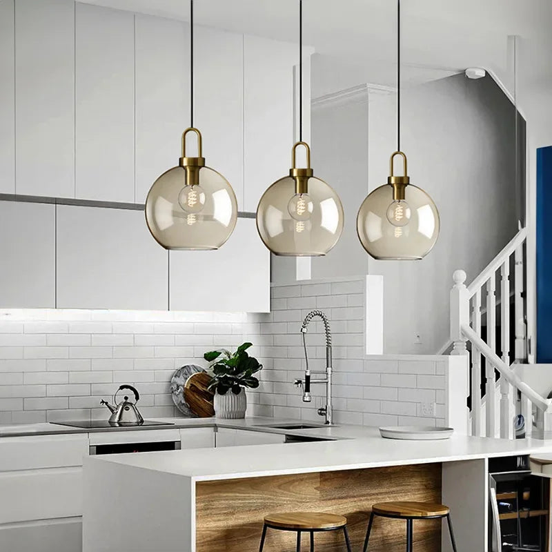 Modern Smoke Glass Pendant Light