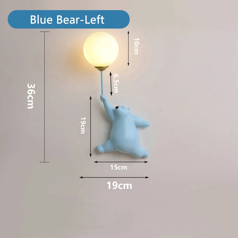 Creative LED Teddy Bear Cartoon Wall Lamp
