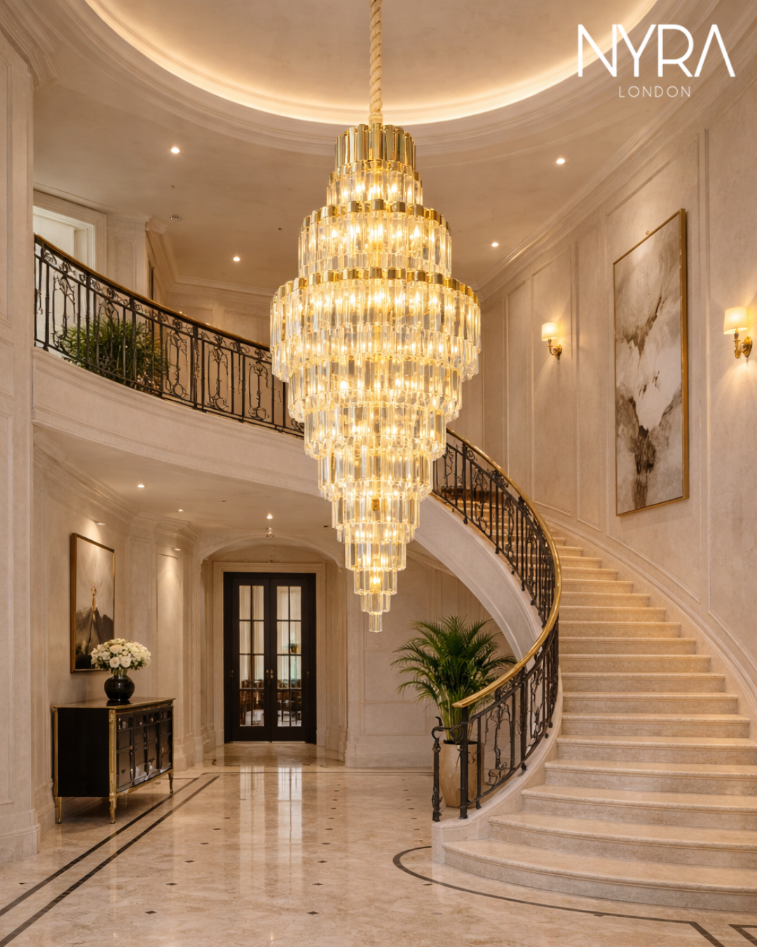 Shyra Staircase Crystal Chandelier
