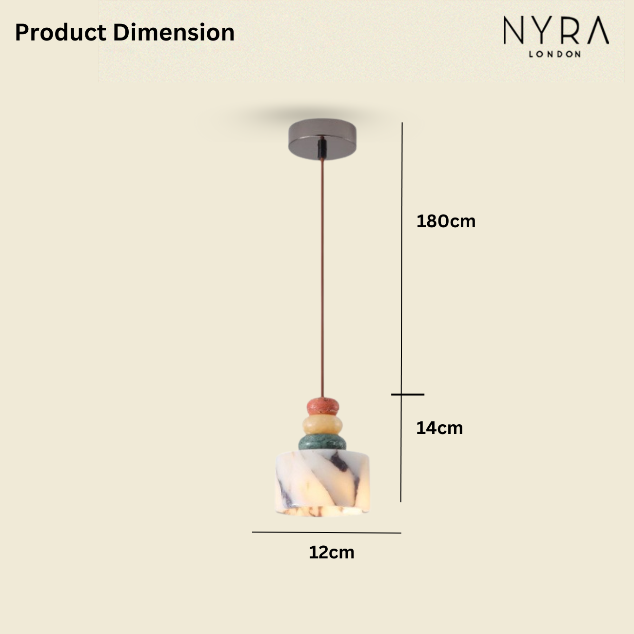 OLLE Multi-colour Stacked Stone Pendant