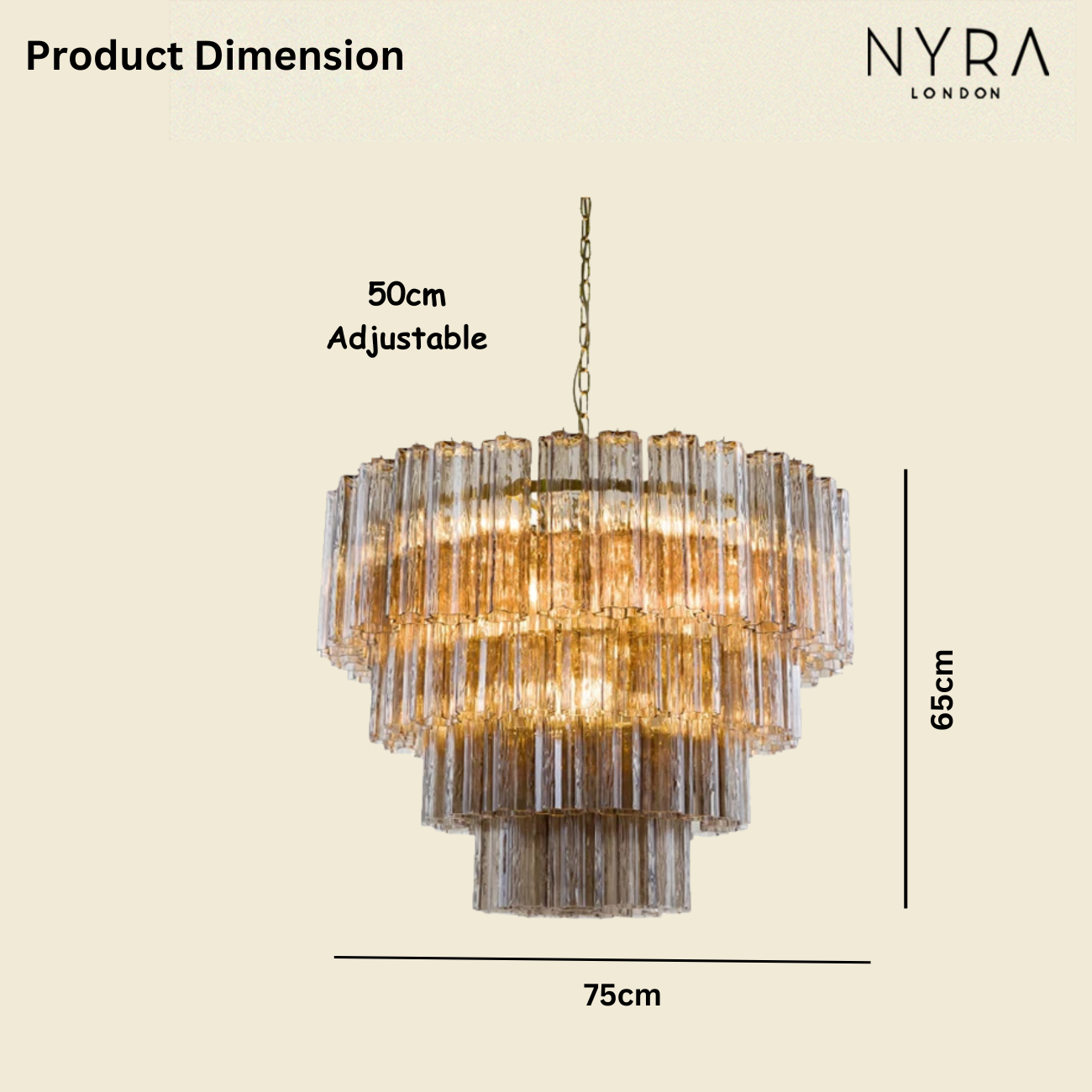 Kosta Smoke Glass Chandelier