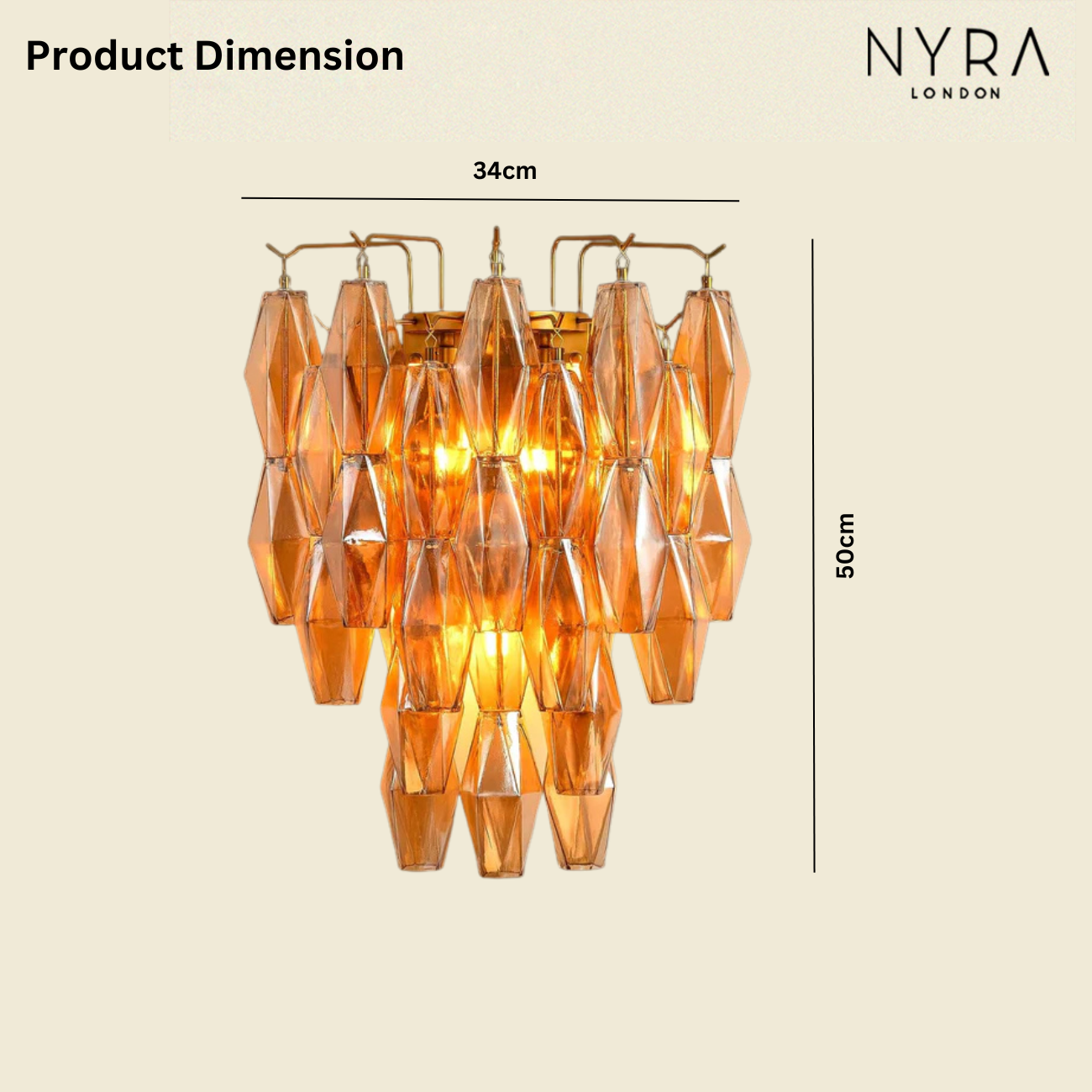 Madelyn Glass Amber Glass Wall Sconce