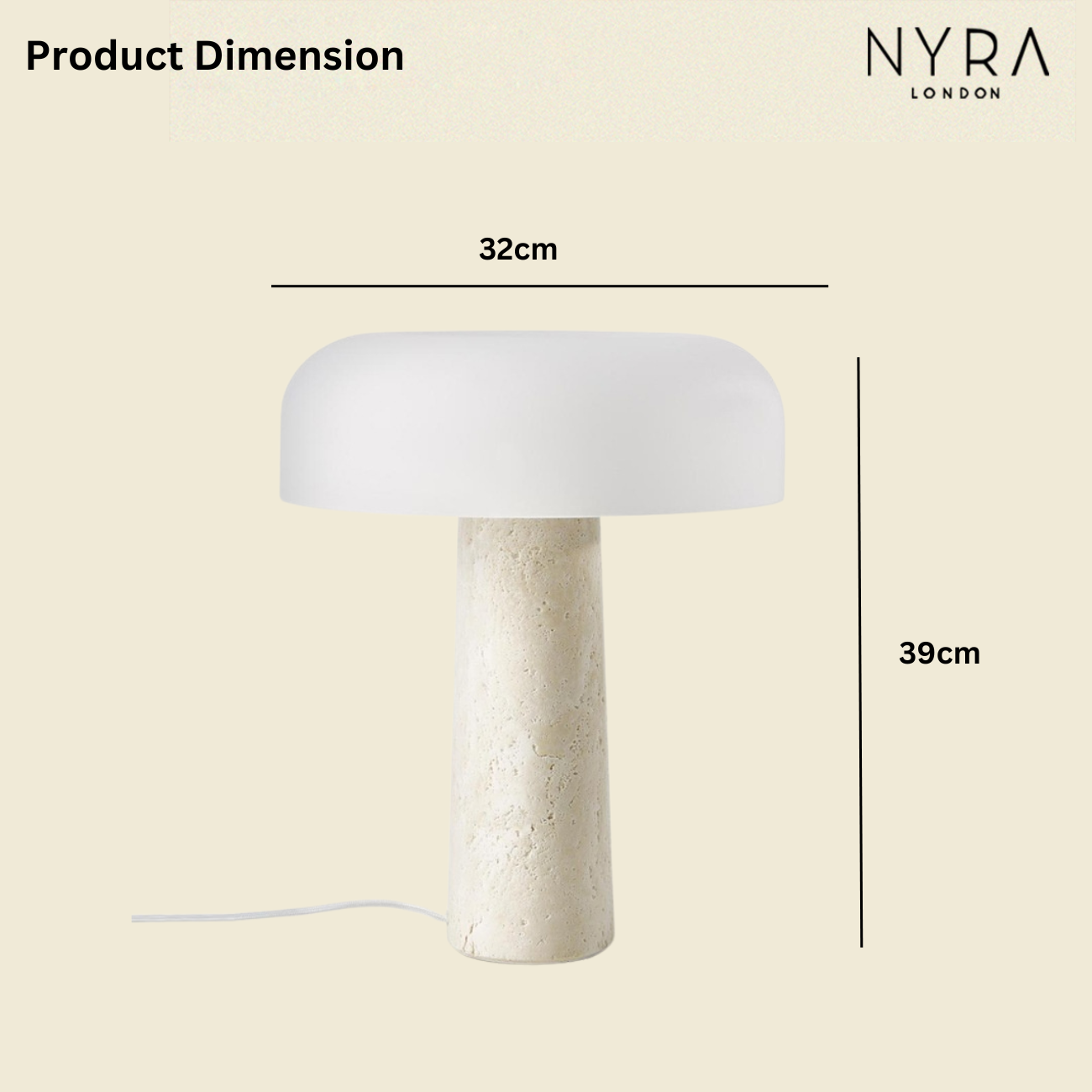 Travertine Mushroom Table lamp