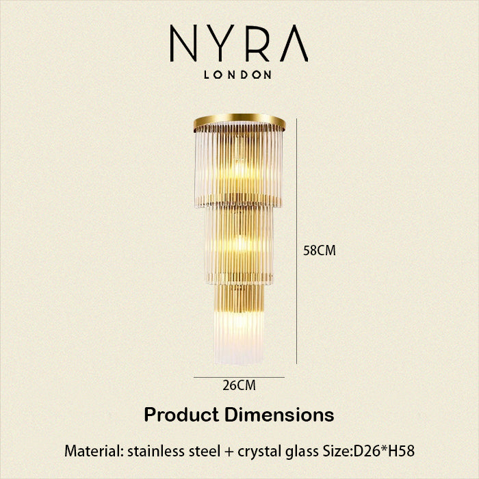 Regal Cascade Crystal Wall Lamps