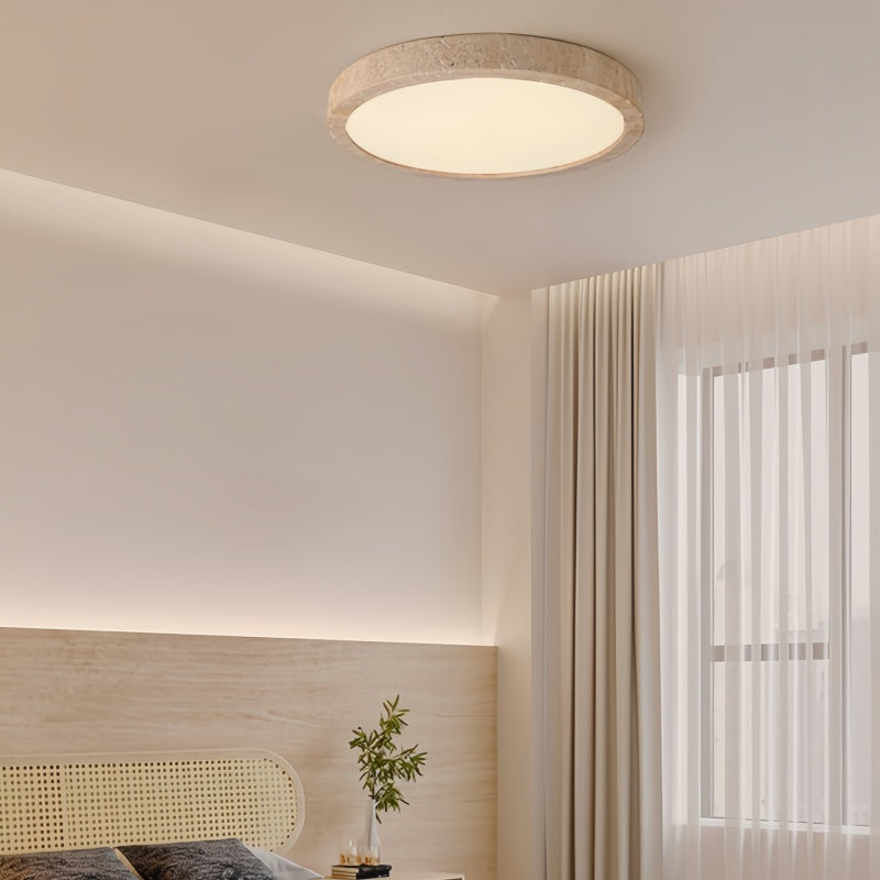 Ellipse Stone Travertine Ceiling Lights