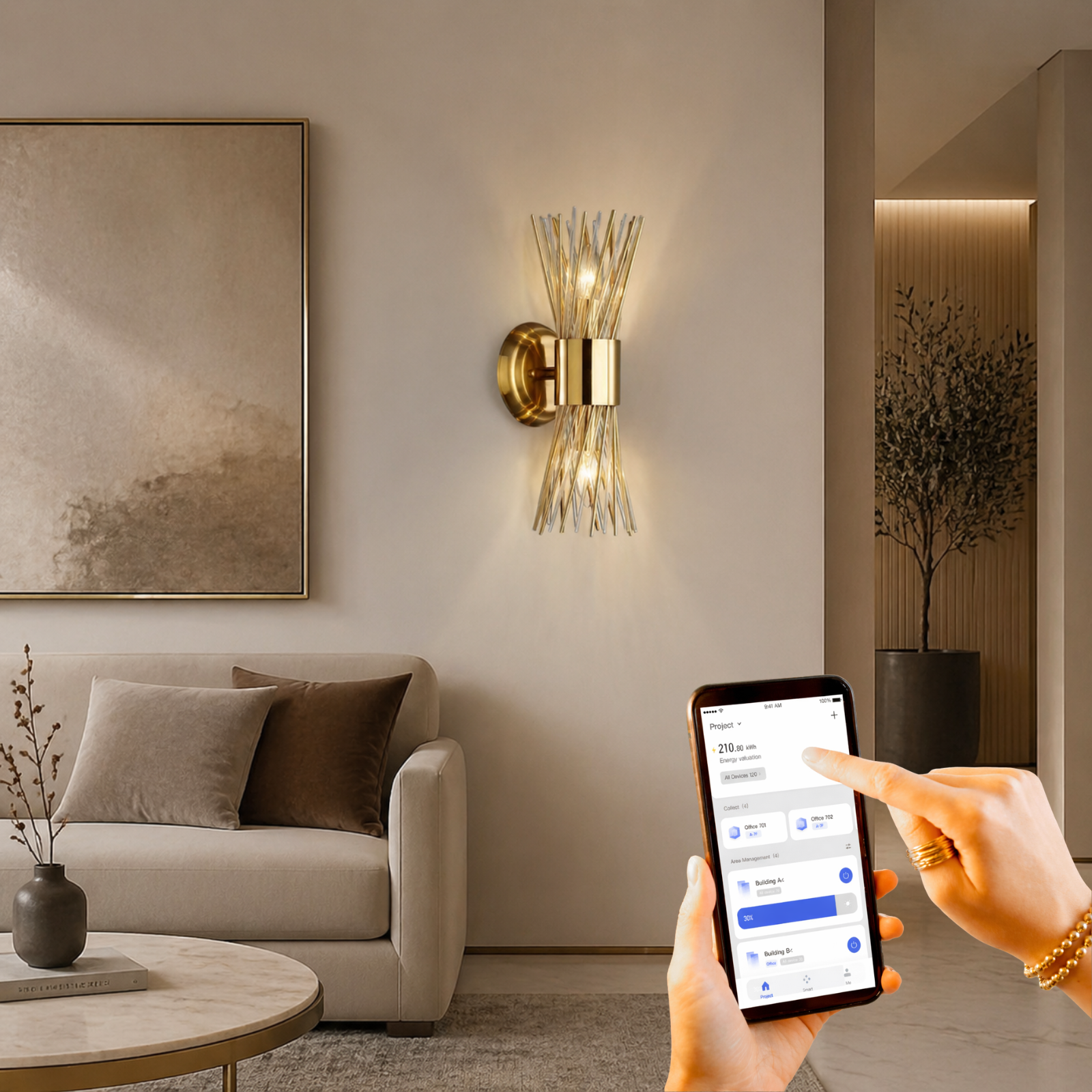 Lunet Glass Wall Sconce