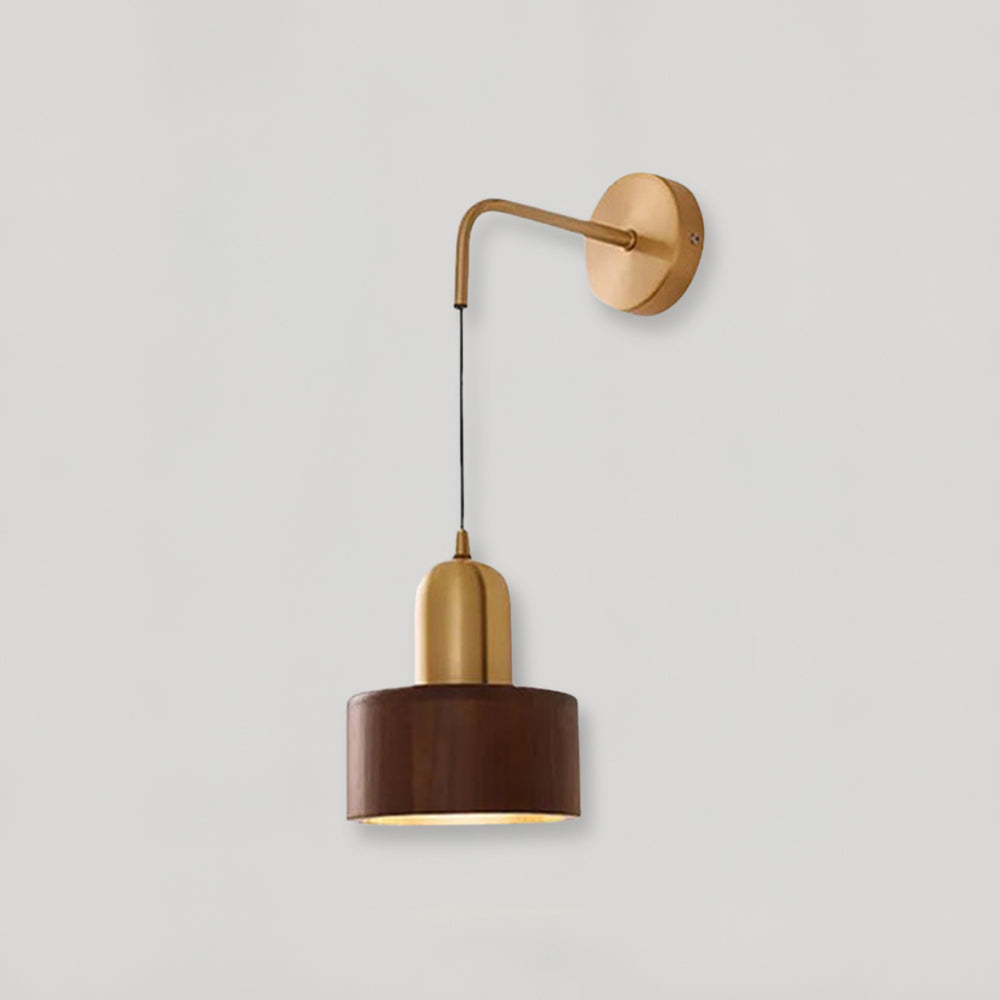 Vintage Ember Wooden Wall Lamp