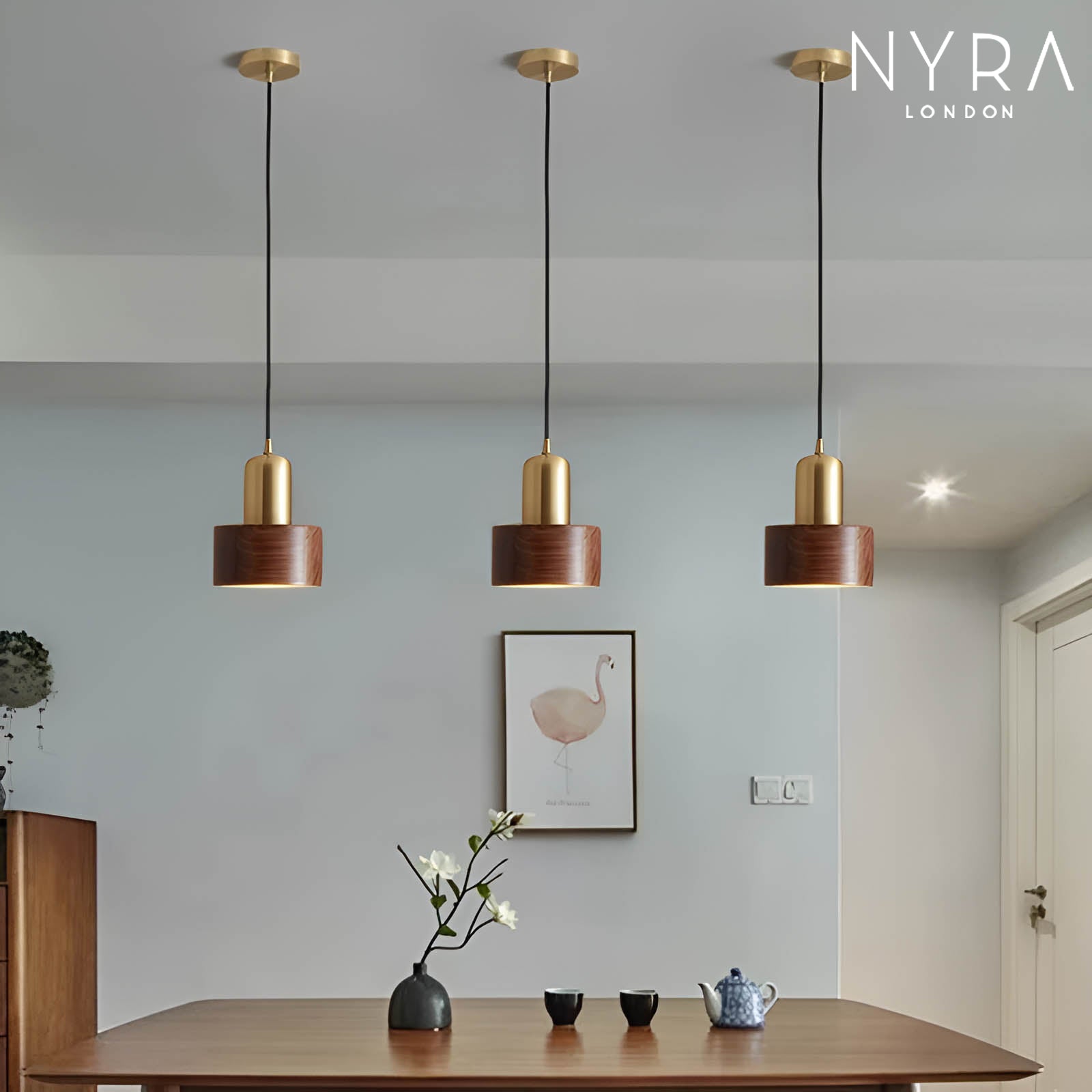 Vintage Ember Wooden Wall Lamp