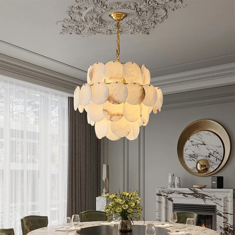 Molly Alabaster Tiered Chandelier