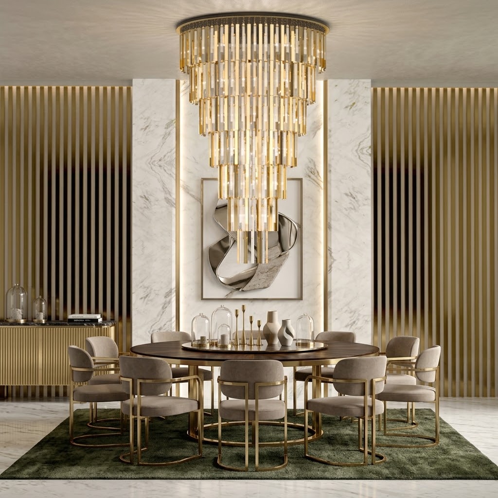 Elysia Tiered Cascading Crystal Chandelier
