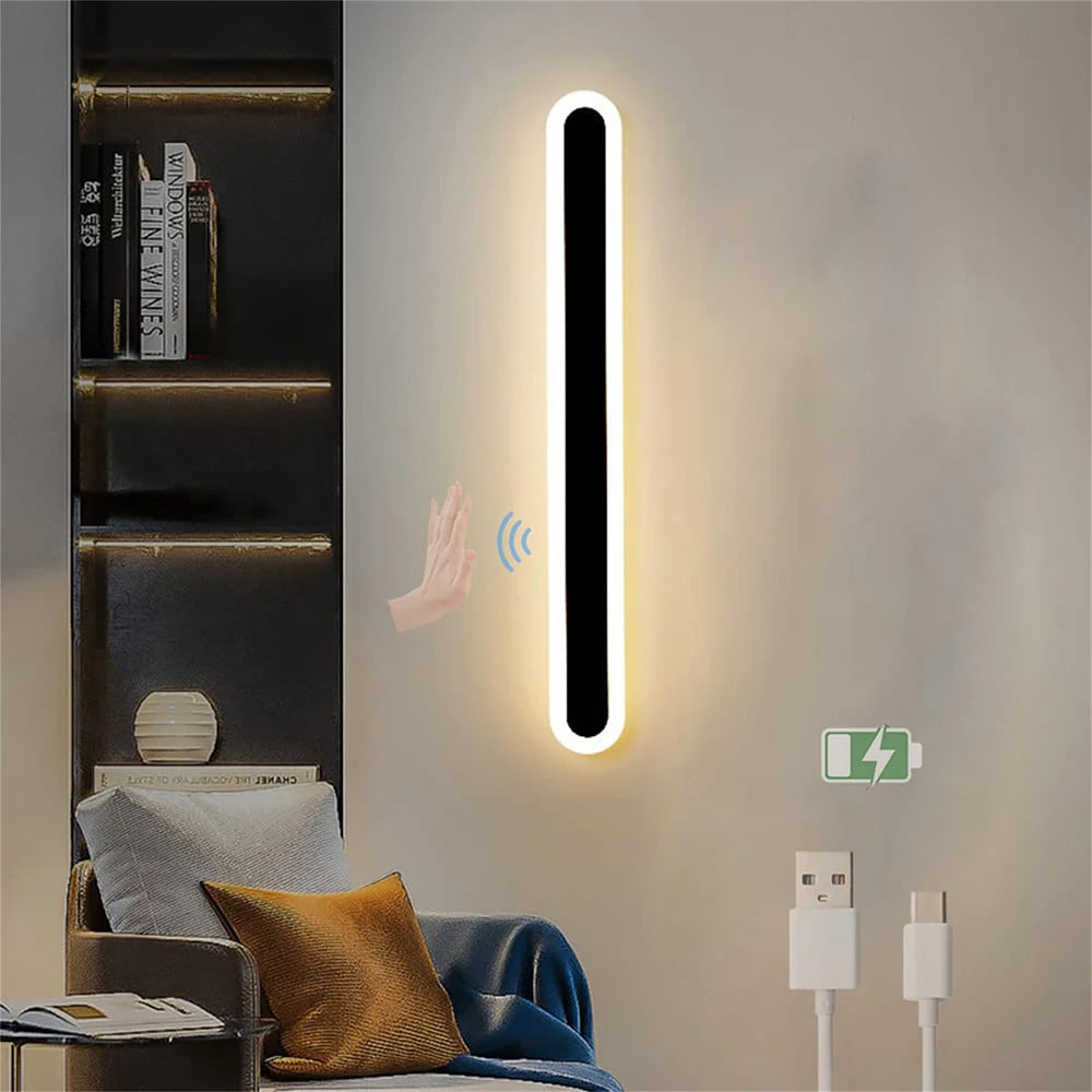 Alana Black Outdoor LED Strip Wall Lamp
