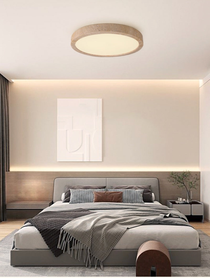 Ellipse Stone Travertine Ceiling Lights